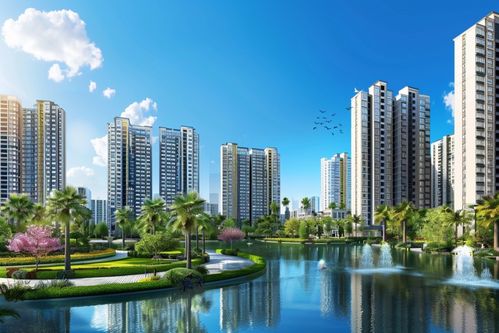 房地产楼盘小区景观效果图 摄影图 下载至来源处